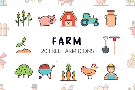 Farm Vector Free Icon Set GraphicSurf