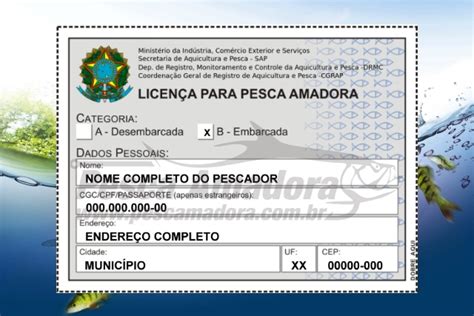 Carteirinha De Pesca Amadora Portal Pesca Amadora Esportiva