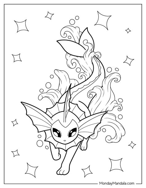 20 Vaporeon Coloring Pages Free Pdf Printables