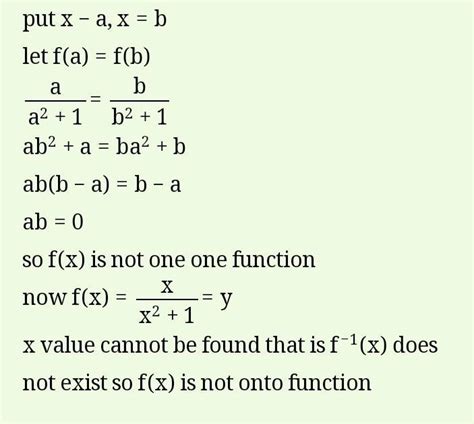 Show That A Function F R R Defined By F X 2x 1 X² Is Neither One One Nor Onto Further