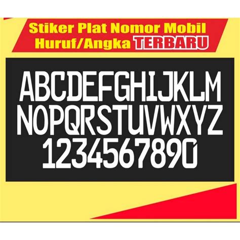 Jual Sticker Angka Cutting Sticker Angka Plat Nomor Mobil Font Baru