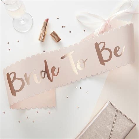 Pink Rose Gold Bride To Be Hen Do Sash Ginger Ray Ginger Ray