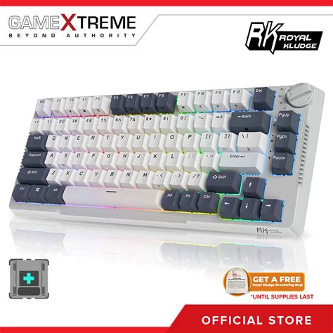 Royal Kludge Rkh Tri Mode Rgb Keys Hot Swappable Mechanical Keyboard White Night Sky Cyan