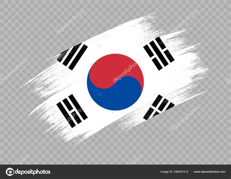 South Korea Flag Brush Paint Textured Isolated Png Transparent