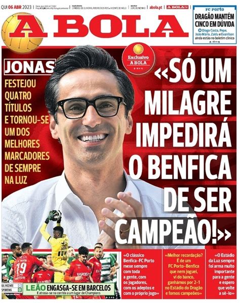 Capa Jornal A Bola Abril Capasjornais Pt