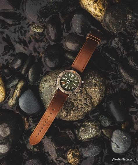 Expedition North Tide Temp Compass Mm Eco Friendly Leather Strap