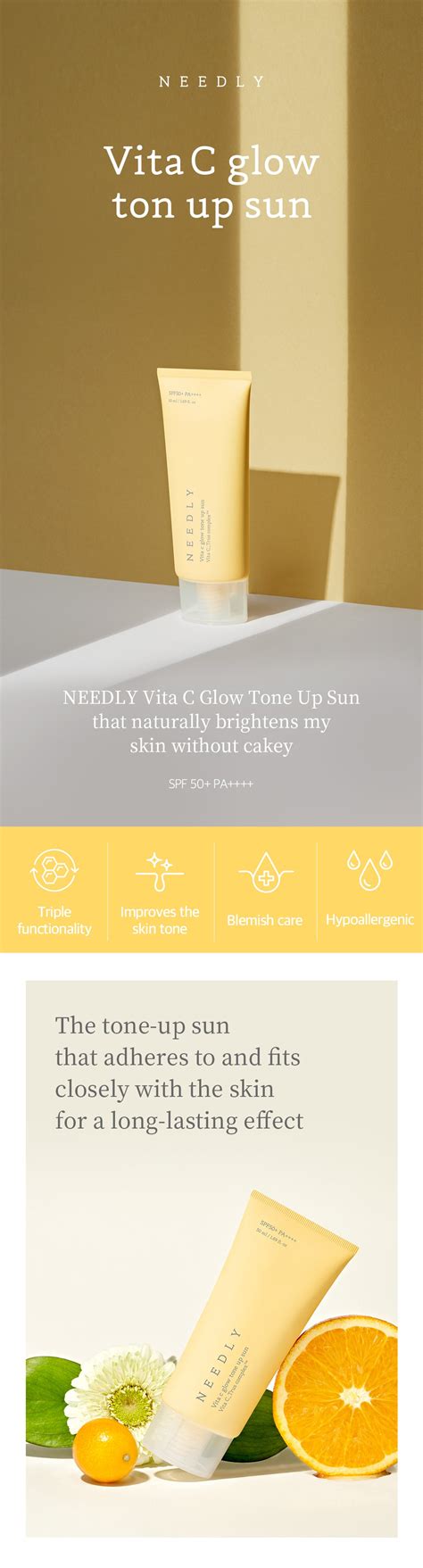 [NEEDLY] Vita C Glow Tone Up Sun SPF 50+ PA++++ 50ml – Ballagrio