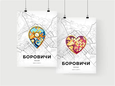 borovichi russia minimal art map   colorful icon creative city map poster   met