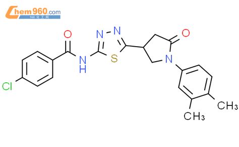 931375 89 2 4 Chloro N 5 1 3 4 Dimethyl Phenyl 5 Oxo Pyrrolidin 3