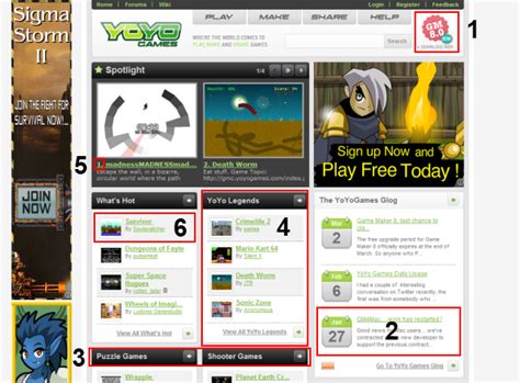 Some Questions about the YoYo Games Homepage