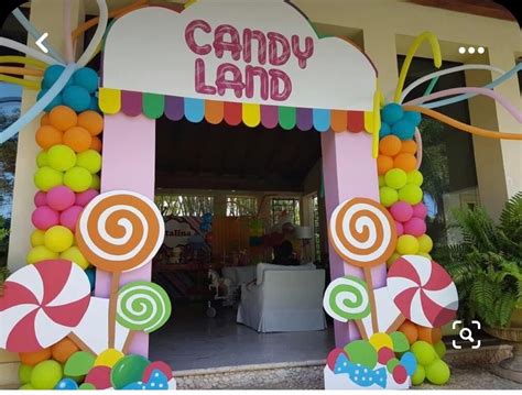 Candy Land Entrance with Balloons and Streamers