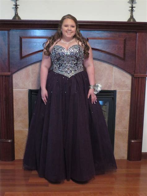 Quinceanera or prom dress, dark purple with beaded bo… - Gem