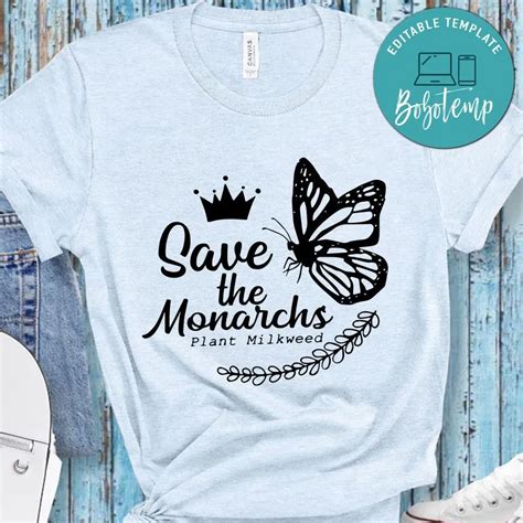 Save The Monarchs Plant Milkweed Butterfly Crown T Shirt