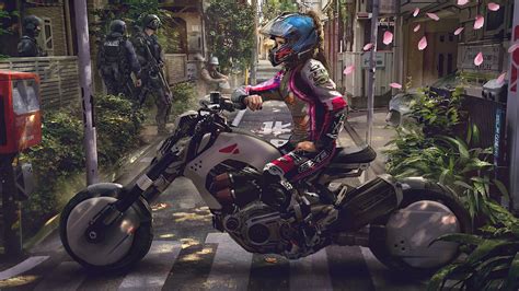 Motorcycle Cyberpunk Sci Fi K Hd Wallpaper Rare Gallery