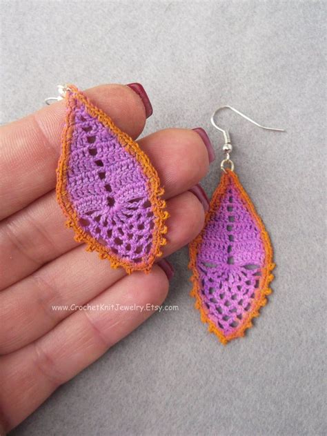 Crochet Earrings Pattern Drop Earrings Romantic Wedding Etsy