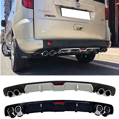 For Fiat Doblo Rear Bumper Diffuser Black Or Gray Chrome Etsy