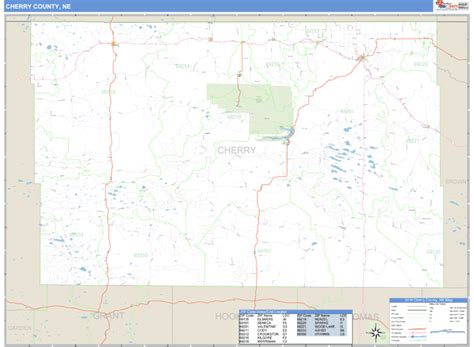 Cherry County, Nebraska Zip Code Wall Map | Maps.com.com