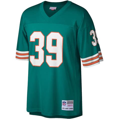 Mens Miami Dolphins Larry Csonka Mitchell And Ness Aqua 1972 Legacy