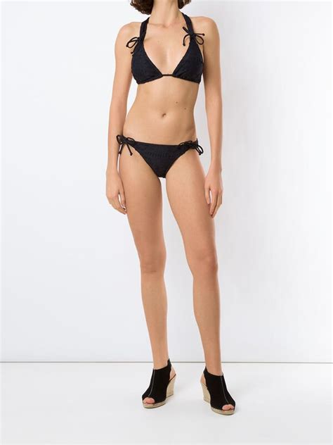 Buy Amir Slama Perforated Detail Bikini Set Black At Off