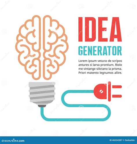 Human Brain In Light Bulb Vector Illustration Idea Generator