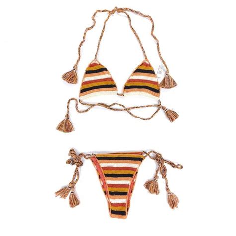 Maaji Swim New Maaji Burgundy Barcode Balty Bikini Top Sunshiny Bottom Crochet Knit Set