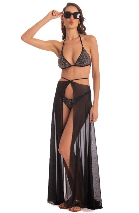 Bikini triangle à strass Taille XS Couleur Noir Slip glissement petite couverture réduite