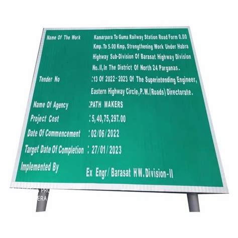 Green Retro Reflective Sign Board Installation Service For Road Safety