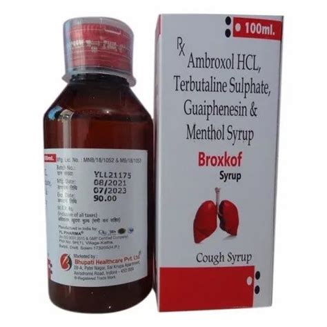 Ambroxol HCL Terbutaline Guaiphenesin And Menthol Syrup 100 Ml At Rs