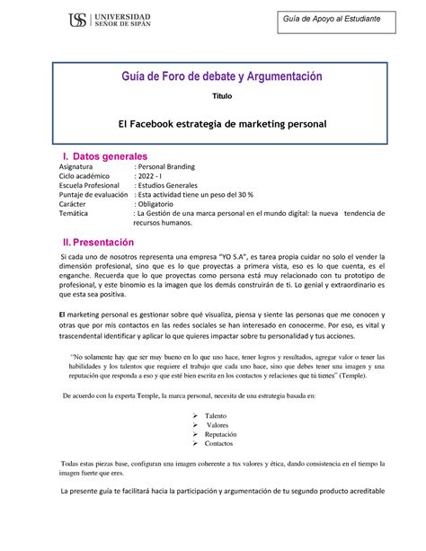 03 Guía de foro de debate y argumentación FDA Guía de Foro de