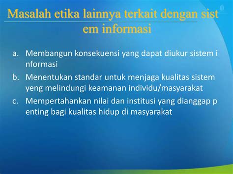 Menjelaskan Mengenai Isu Sosial Dan Etika Dalam Sistem Informasi Ppt