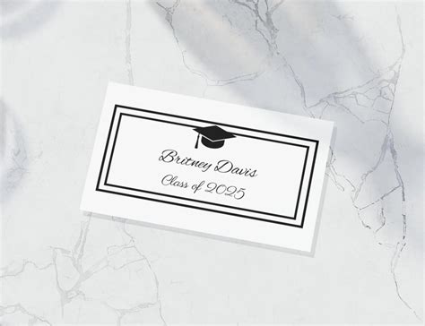 5 Editable Graduation Name Card Canva Template Bundle Printable Class