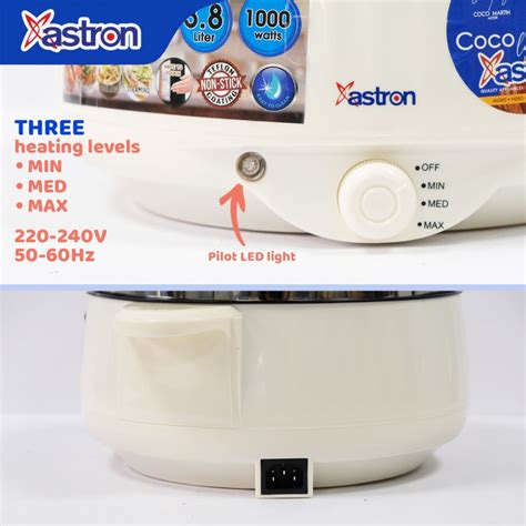 Astron Hot Pot Multi Purpose Cooker With Steamer L Capacity W