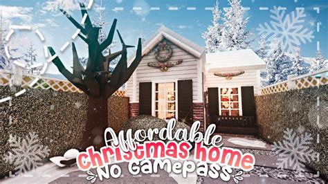 No Gamepass Affordable Single Person Christmas One Story Home I Bloxburg Build And Tour Youtube