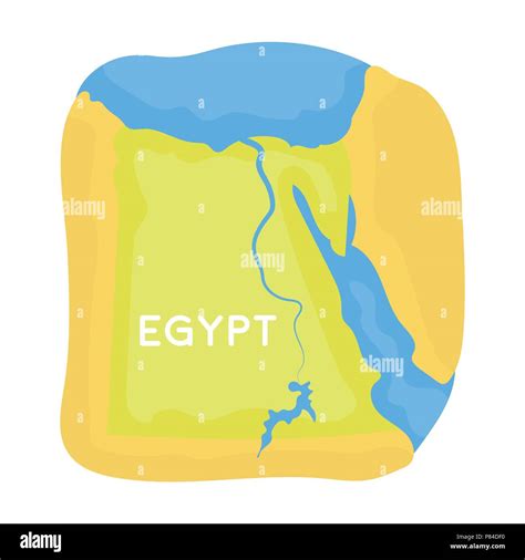 Territorio Dell Egitto Icona In Stile Cartoon Isolati Su Sfondo Bianco