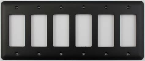 Classic Accents Inc Rounded Black 6 Gang Gfcirocker Opening Switch Plate