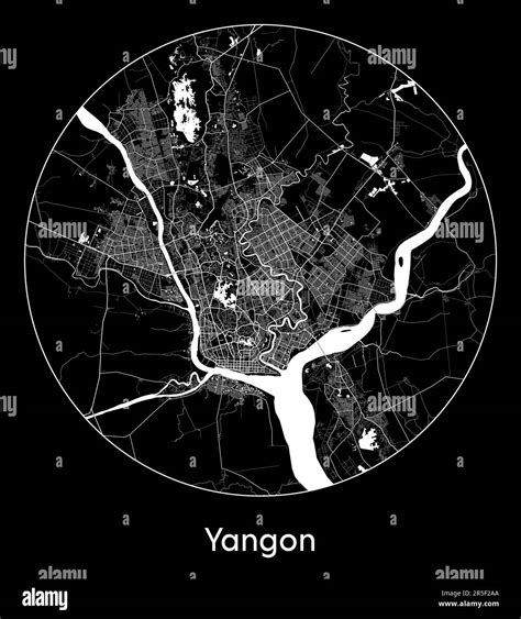 City Map Yangon Myanmar Asia Vector Illustration Stock Vector Image