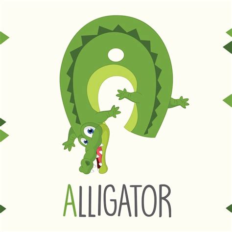 Premium Vector Illustrated Alphabet Letter A And Alligator