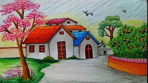 Spring Landscape Drawing at PaintingValley.com | Explore collection of ...