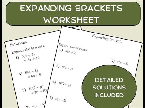 Expanding brackets worksheet (with solutions) | Teaching Resources 