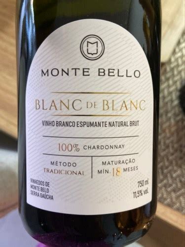 Monte Bello Blanc De Blanc Espumante Natural Brut Vivino Canada