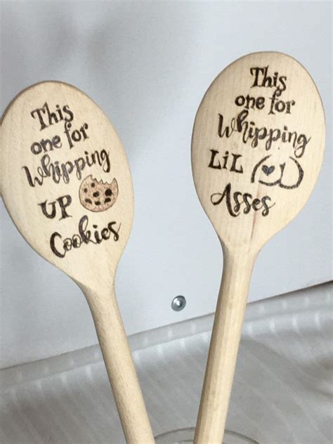 Wood Burned Cooking Spoons Funny Sayings Etsy