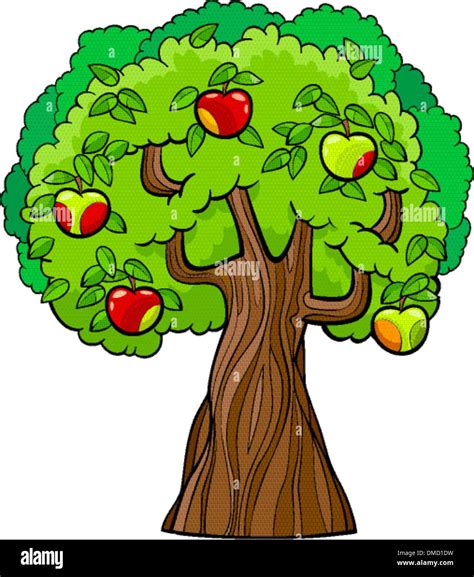 apple tree cartoon illustration Stock Vector Image & Art - Alamy