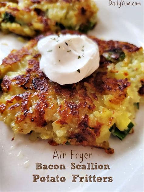 Air Fryer Potato Fritters With Scallion And Bacon Best Crafts And Recipes