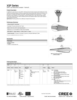 Fillable Online Cree Xsp Series Led Street Area Spec Sheet Cree Xspr