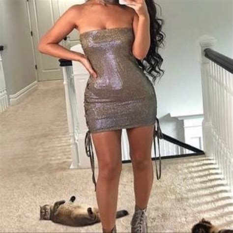 Missguided Dresses Carli Bybel X Missguided Gold Metallic Dress