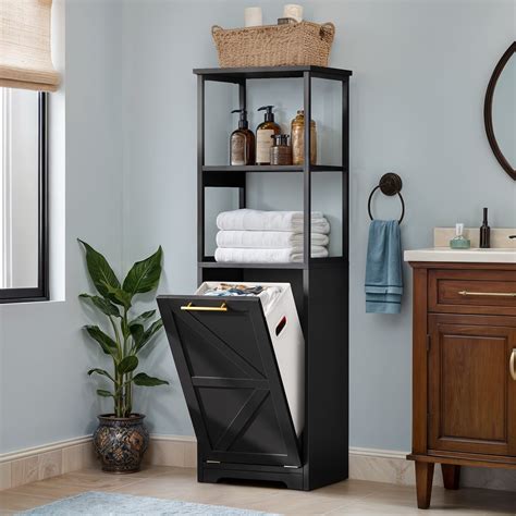 ModFusion Tilt Out Laundry Hamper Cabinet with Removable Basket and 3 ...