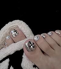 Amazon MISUD Press On Nails Toe Glue On Nails With Hot Pink Acrylic Toenails Flower