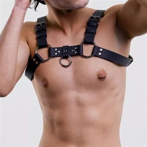 Arreio Harness Masculino Peitoral Couro Resistente Parcelamento Sem Juros