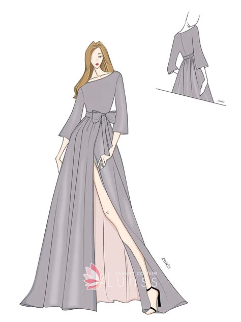 Dress Sketches Gallery - Wedding Dresses, Evening Prom Gowns - Lunss
