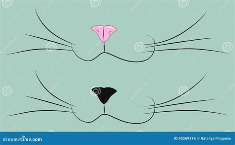 Cat Muzzle Stock Vector Illustration Of Cartoon Mustache 40269116